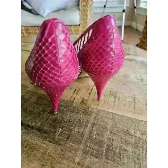 Vintage Cleo Bottier Made In Italy Crocidile Pumps Pink Size 38 1/2 - Picture 13 of 16